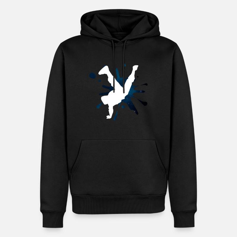 Éclaboussure de breakdance - Sweat à capuche Premium bio Homme - noir