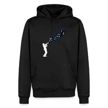 Trompeter Jazzmusik Weltraum - Männer Premium Bio Hoodie - Schwarz - Vorne - Nico (187cm)
