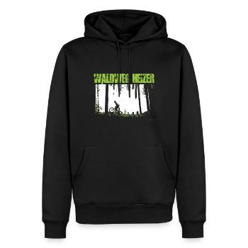 Lustig Biker Waldweg Heizer MTB BMX Geschenk Shirt - Männer Premium Bio Hoodie - Schwarz - Vorne - Nico (187cm)