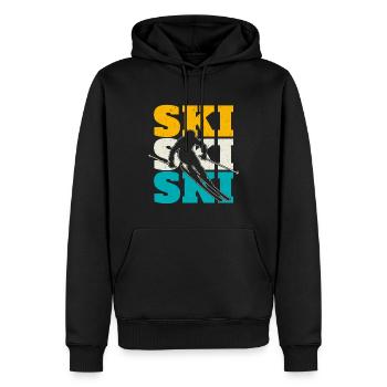 Skiers, Skiing - Men’s Premium Organic Hoodie - black - Front - Nico (187cm)