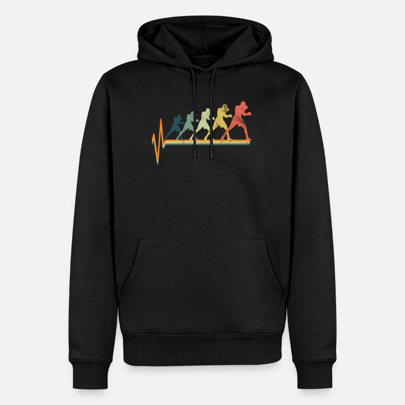Battement de coeur de boxe - Sweat à capuche Premium bio Homme - noir