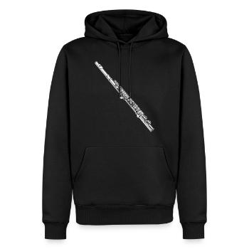 Flûte traversière flûte flûte joueur T-shirt cadeau - Sweat à capuche Premium bio Homme - noir - Devant - Nico (187cm)