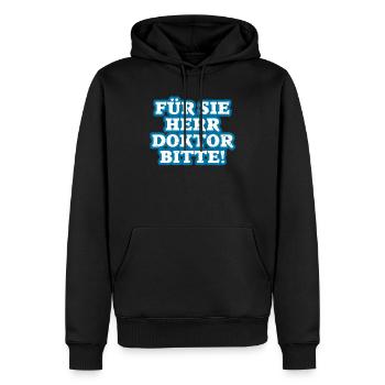 Doctorat doctorat cadeau de doctorat - Sweat à capuche Premium bio Homme - noir - Devant - Nico (187cm)