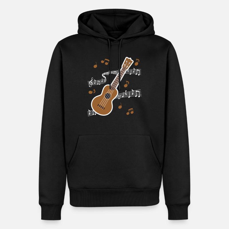J'aime jouer au ukulélé - Sweat à capuche Premium bio Homme - noir