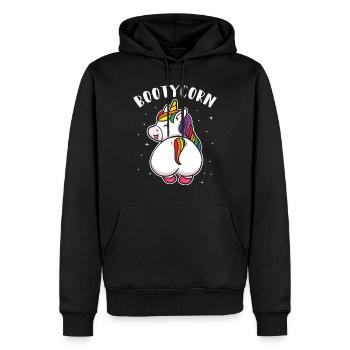 Einhorn Glitzer Hintern Bootycorn Lustig Geschenk - Männer Premium Bio Hoodie - Schwarz - Vorne - Nico (187cm)