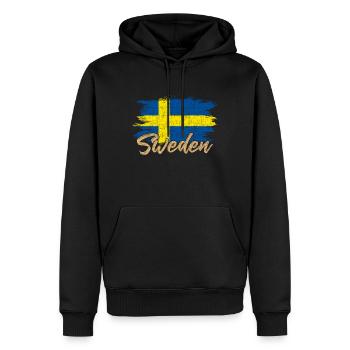 Schweden - Männer Premium Bio Hoodie - Schwarz - Vorne - Nico (187cm)
