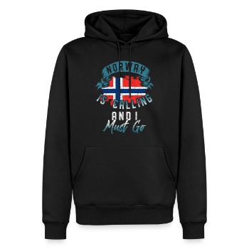 Norwegen - Männer Premium Bio Hoodie - Schwarz - Vorne - Nico (187cm)