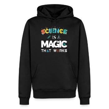 Science is magic that works - Men’s Premium Organic Hoodie - black - Front - Nico (187cm)