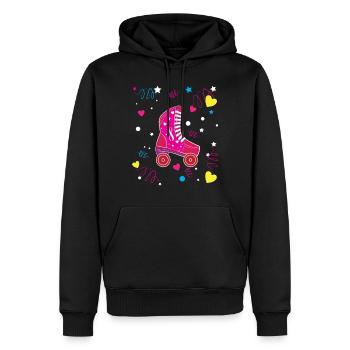 Rollerblade Pink Roller Roller Roller Patinage - Sweat à capuche Premium bio Homme - noir - Devant - Nico (187cm)