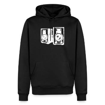DJ Symbol Musikboxen Musik Lautsprecher - Männer Premium Bio Hoodie - Schwarz - Vorne - Nico (187cm)