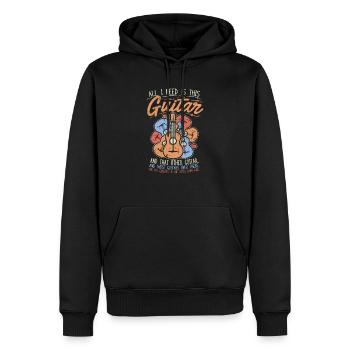 Lustiges Gitarrist-Gitarrist-Musik-Sucht-Geschenk - Männer Premium Bio Hoodie - Schwarz - Vorne - Nico (187cm)