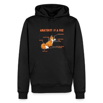 Anatomie d'un renard cadeaux renards renard roux - Sweat à capuche Premium bio Homme - noir - Devant - Nico (187cm)