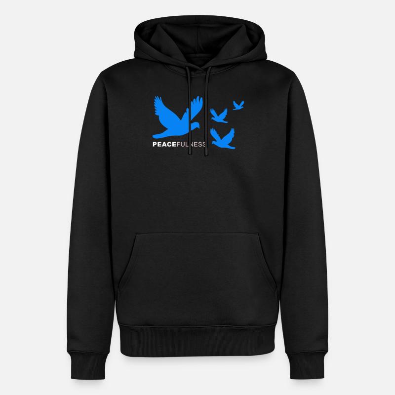 Friedenstauben - Männer Premium Bio Hoodie - Schwarz