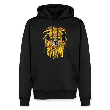 Cadeau d'écouteurs Reggae Lion Rastafari - Sweat à capuche Premium bio Homme - noir - Devant - Nico (187cm)
