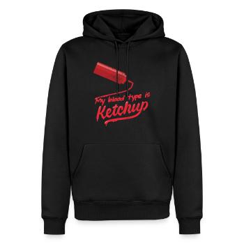 Mon groupe sanguin est ketchup ketchup drôle - Sweat à capuche Premium bio Homme - noir - Devant - Nico (187cm)