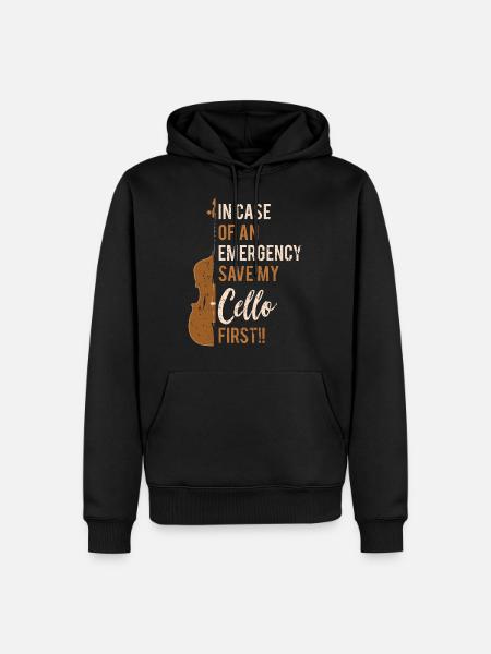 Cello-Instrument speichern - Männer Premium Bio Hoodie - Schwarz