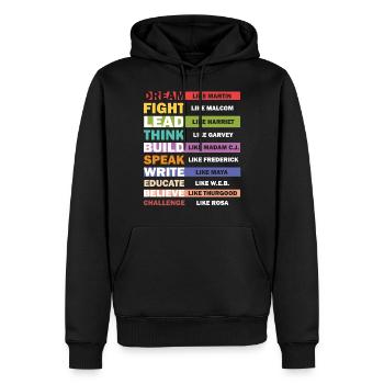 Black Lives Matter - Black Leaders Text Design - Men’s Premium Organic Hoodie - black - Front - Nico (187cm)