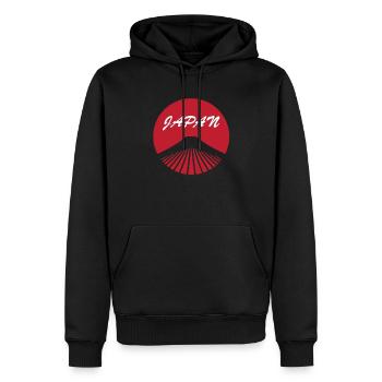 Japan - Männer Premium Bio Hoodie - Schwarz - Vorne - Nico (187cm)