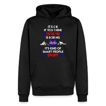 Curling Eisstockschießen - Männer Premium Bio Hoodie - Schwarz - Vorne - Nico (187cm)