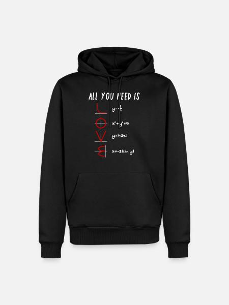 All you need is love math equations - Men’s Premium Organic Hoodie - black