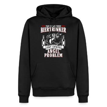 Biertrinker Angler Angel Spruch - Männer Premium Bio Hoodie - Schwarz - Vorne - Nico (187cm)