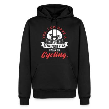 Plan de retraite à vélo - Sweat à capuche Premium bio Homme - noir - Devant - Nico (187cm)