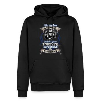 Photographe - Sweat à capuche Premium bio Homme - noir - Devant - Nico (187cm)