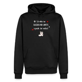 La vie sans un malamute drôle d'Alaska - Sweat à capuche Premium bio Homme - noir - Devant - Nico (187cm)