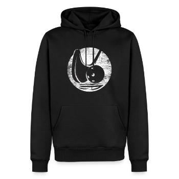 Floorball, hockey sportif - Sweat à capuche Premium bio Homme - noir - Devant - Nico (187cm)