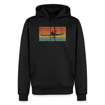 Canoë-kayak vintage silhouette rétro - Sweat à capuche Premium bio Homme - noir - Devant - Nico (187cm)