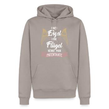 godmother - Men’s Premium Organic Hoodie - taupe - Front - Nico (187cm)