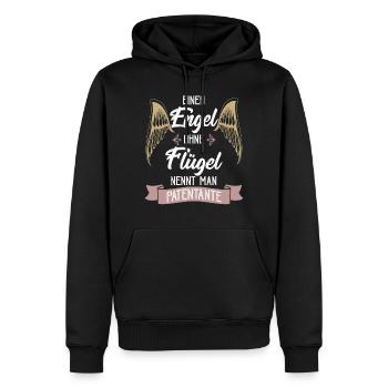 marraine - Sweat à capuche Premium bio Homme - noir - Devant - Nico (187cm)