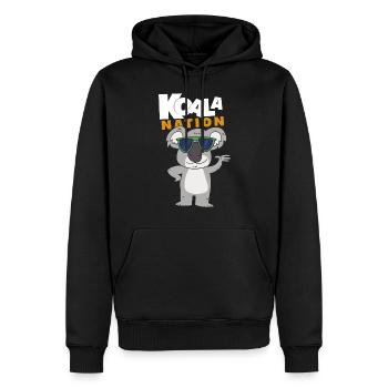 Koala - Männer Premium Bio Hoodie - Schwarz - Vorne - Nico (187cm)