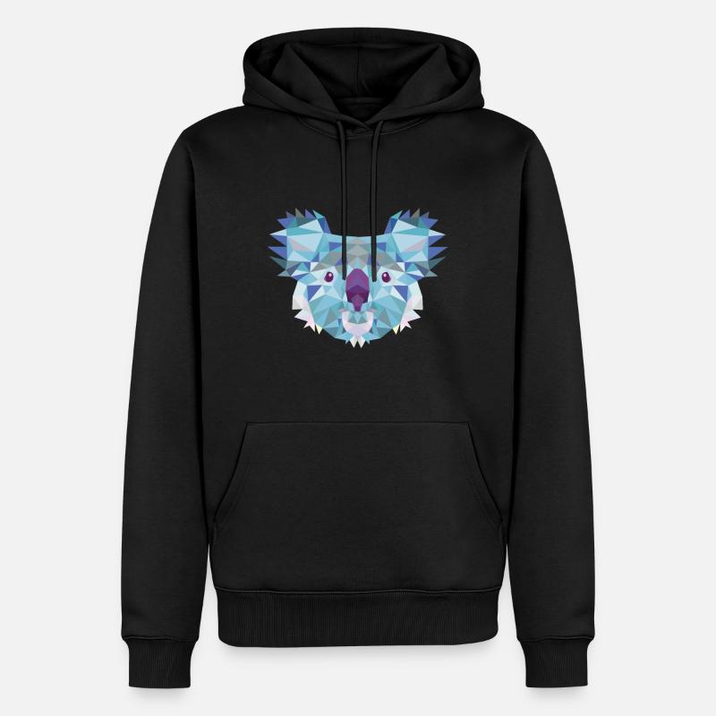 Koala - Männer Premium Bio Hoodie - Schwarz