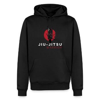 JiuJitsu Warrior Bjj Gi japonais et ceinture noire Mma - Sweat à capuche Premium bio Homme - noir - Devant - Nico (187cm)