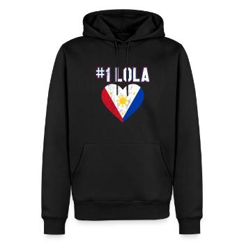 Numéro un Lola! Grand-mère philippine - Sweat à capuche Premium bio Homme - noir - Devant - Nico (187cm)