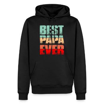 Père Meilleur père Fête des pères - Sweat à capuche Premium bio Homme - noir - Devant - Nico (187cm)