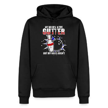 Bowling - Männer Premium Bio Hoodie - Schwarz - Vorne - Nico (187cm)