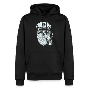 Capitaine Skull Capitaine Capitaine Skull Seafarer Gift - Sweat à capuche Premium bio Homme - noir - Devant - Nico (187cm)