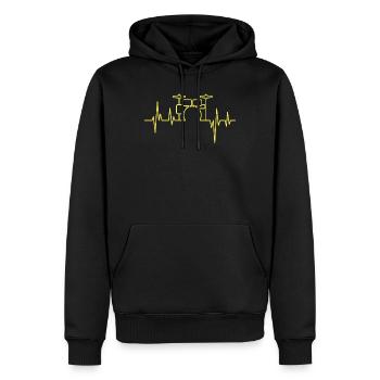 Drummer Schlagzeug Schlagzeuger Drums Instrument - Männer Premium Bio Hoodie - Schwarz - Vorne - Nico (187cm)