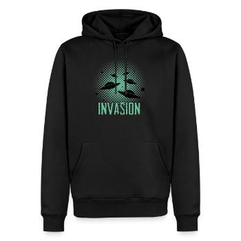 Alien - Ufo - Aliens - Sweat à capuche Premium bio Homme - noir - Devant - Nico (187cm)
