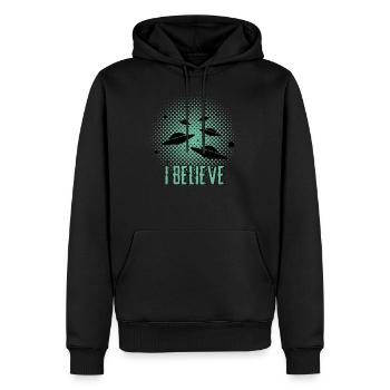 Alien - Ufo - Aliens - Sweat à capuche Premium bio Homme - noir - Devant - Nico (187cm)