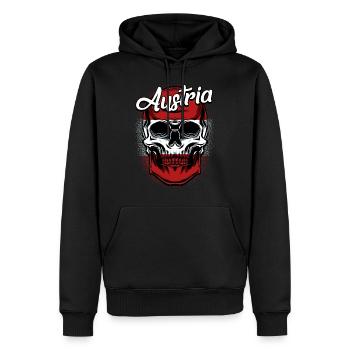 Crâne autrichien | Idée cadeau Autriche - Sweat à capuche Premium bio Homme - noir - Devant - Nico (187cm)