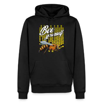 Biene - Männer Premium Bio Hoodie - Schwarz - Vorne - Nico (187cm)