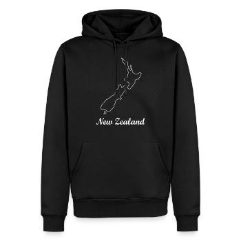 Neuseeland Landkarte - Männer Premium Bio Hoodie - Schwarz - Vorne - Nico (187cm)