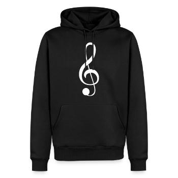 Clé de sol icône de la musique - Sweat à capuche Premium bio Homme - noir - Devant - Nico (187cm)