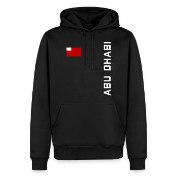 ABU DHABI SHIRT - Männer Premium Bio Hoodie - Schwarz - Vorne - Nico (187cm)