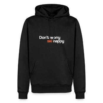 Don t Worry Ski Happy - Männer Premium Bio Hoodie - Schwarz - Vorne - Nico (187cm)