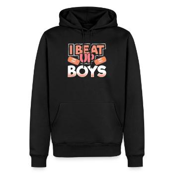 Gaming Girl Gamer Konsole Zocken Spiel Geschenk - Männer Premium Bio Hoodie - Schwarz - Vorne - Nico (187cm)