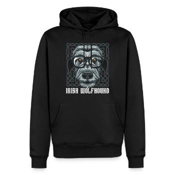 Irischer Wolfshund - Männer Premium Bio Hoodie - Schwarz - Vorne - Nico (187cm)